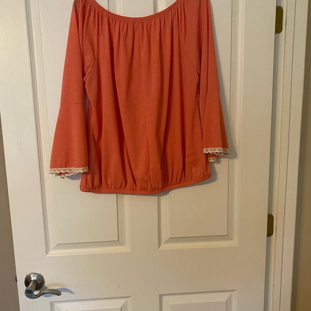 Reba Orange Bell Sleeve Blouse
